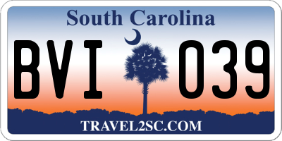SC license plate BVI039