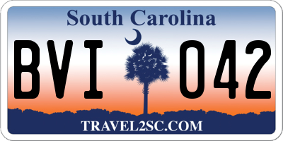 SC license plate BVI042