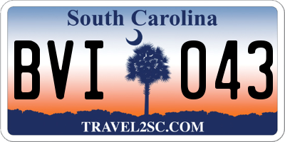 SC license plate BVI043