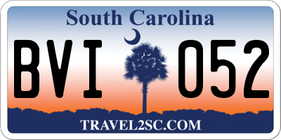 SC license plate BVI052