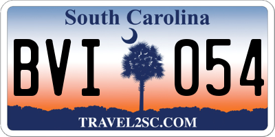 SC license plate BVI054