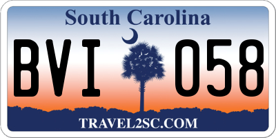 SC license plate BVI058