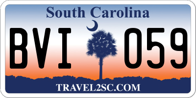 SC license plate BVI059