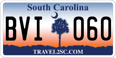 SC license plate BVI060