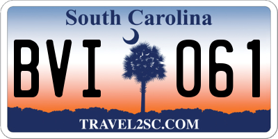 SC license plate BVI061