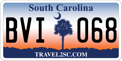 SC license plate BVI068