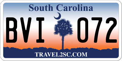 SC license plate BVI072