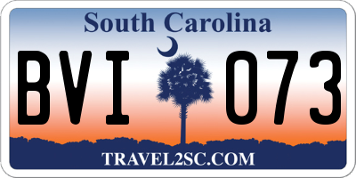 SC license plate BVI073