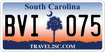 SC license plate BVI075