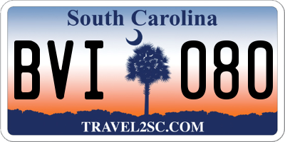 SC license plate BVI080