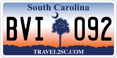 SC license plate BVI092