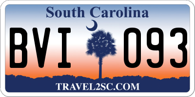 SC license plate BVI093