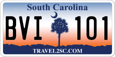 SC license plate BVI101