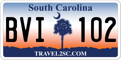 SC license plate BVI102