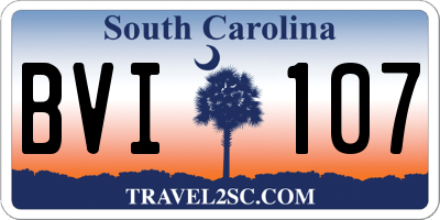 SC license plate BVI107