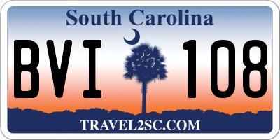 SC license plate BVI108