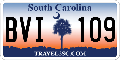 SC license plate BVI109
