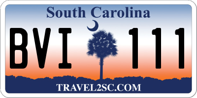 SC license plate BVI111