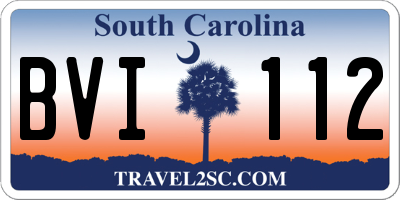 SC license plate BVI112