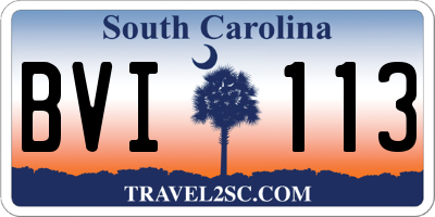 SC license plate BVI113