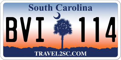 SC license plate BVI114