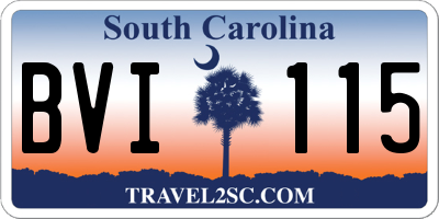 SC license plate BVI115