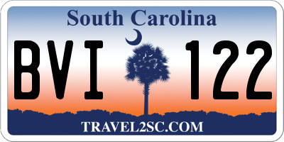 SC license plate BVI122