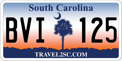 SC license plate BVI125