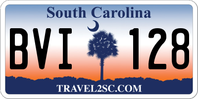 SC license plate BVI128