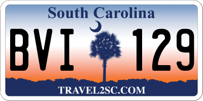SC license plate BVI129