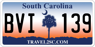 SC license plate BVI139