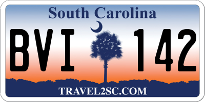 SC license plate BVI142