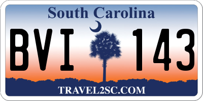 SC license plate BVI143