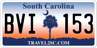SC license plate BVI153