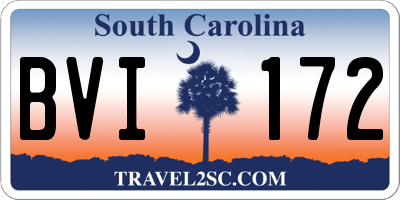 SC license plate BVI172
