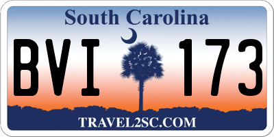 SC license plate BVI173
