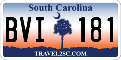 SC license plate BVI181