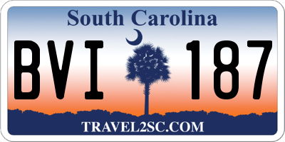 SC license plate BVI187