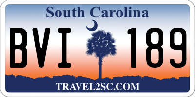 SC license plate BVI189