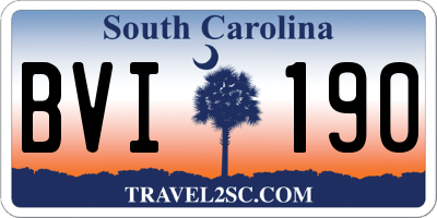 SC license plate BVI190