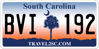 SC license plate BVI192
