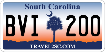 SC license plate BVI200