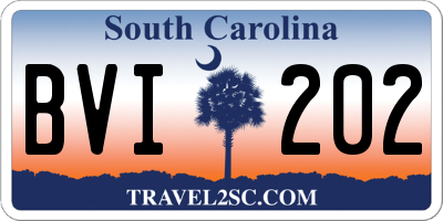 SC license plate BVI202