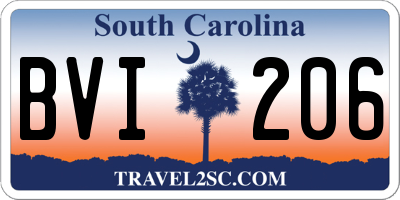 SC license plate BVI206