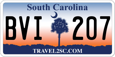 SC license plate BVI207