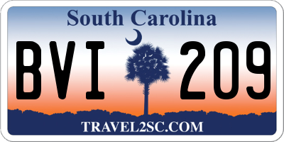 SC license plate BVI209