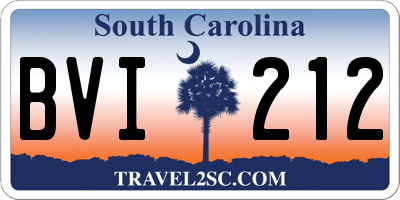 SC license plate BVI212
