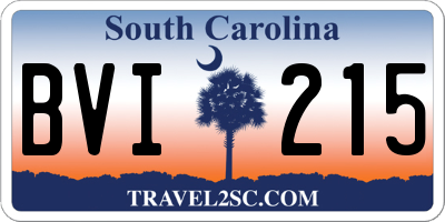 SC license plate BVI215