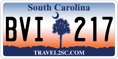 SC license plate BVI217
