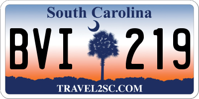 SC license plate BVI219